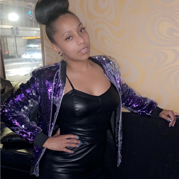 Purple & Silver Sequins Jacket - Picture 1 of 4